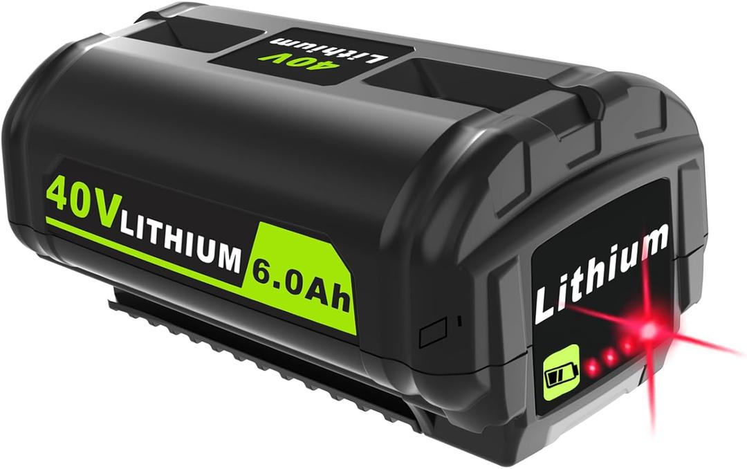 40V 6000mAh Lithium-Ion Battery Replacement for Ryobi 40v Battery, OP4020, OP4060, OP4040, OP4050. High Capacity Compatible with Ryobi 40-Volt HP Cordless Power Tools and Chargers