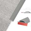 Flexible Carpet Edge Trim – Self-Adhesive Waterproof Cuttable Safety Edging for Thick Rugs & Mats, Peel & Stick Floor Transition Strip, (Fits High-Traffic Area Thin Carpets Up to 8mm,Deep Grey-6.6Ft)