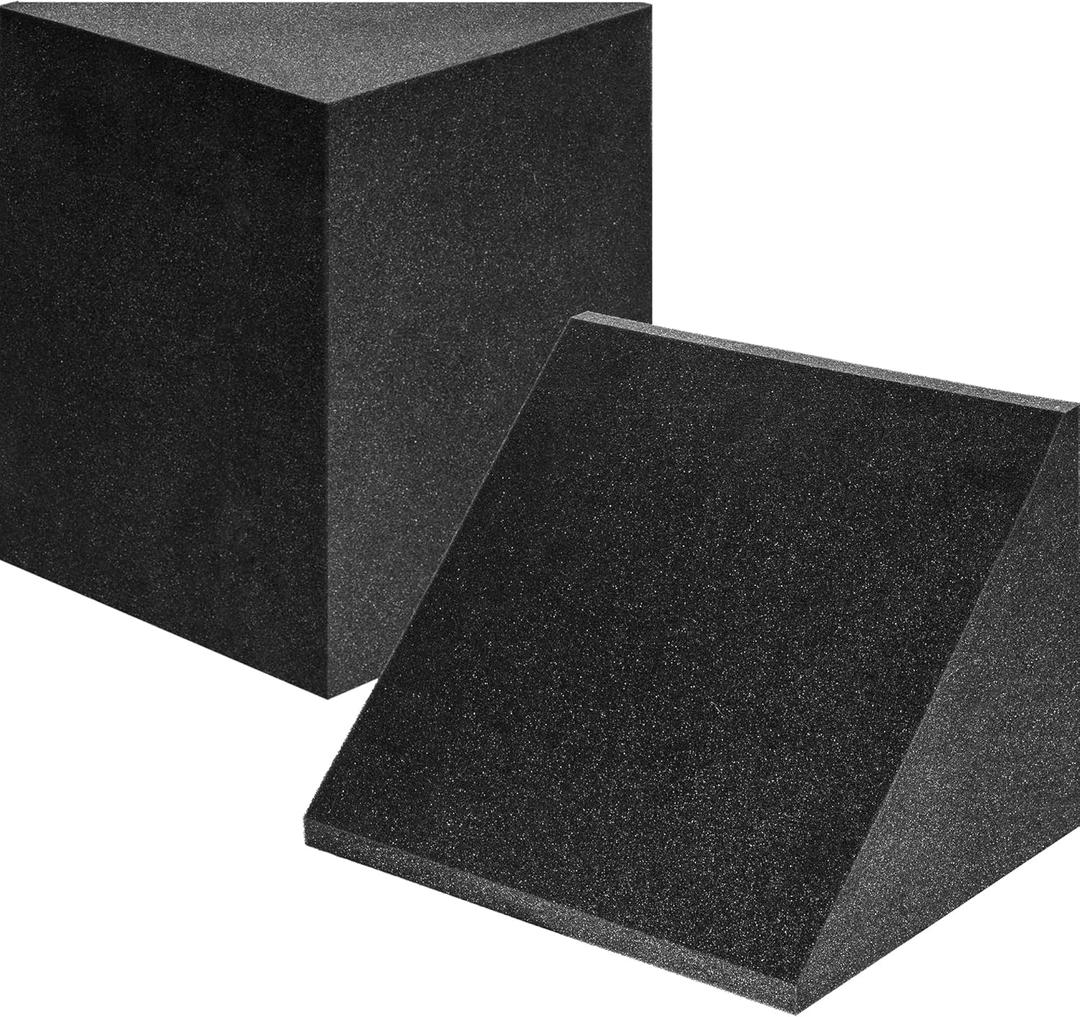 Foroomaco 2 Pack Delta Bass Traps for Wall Corners, 16.5"x15.8"x12" Acoustic Foam for Sound Absorption, Super Chunk Bass Traps for Home Studio and Room Acoustic Treatment