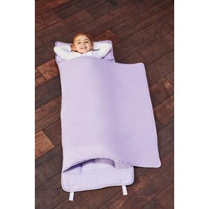 EVERYDAY KIDS Nap Mat with Removable Pillow - Lavender - Carry Handle with Straps Closure, Rollup Design, Soft Microfiber for Preschool, Daycare, Travel Sleeping Bag - Ages 3-6 Years (Purple)