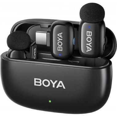 BOYA mini 2 Wireless Lavalier Microphones for iPhone 15/16/17 & Android, AI Noise Cancellation, App Control, 30H Battery Life with Charging Case, Lapel Microphone Wireless for Video Recording Vlogging