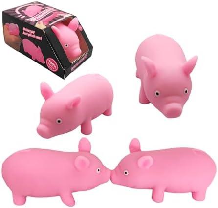 ZHEBAG Cute Pink Pig Stress Toys, Cute Animal Squishy Pig Fidget Sensory Toys,Stress Relief Toy Gifts for Children and Adults, Stress Relief Squishy Toys for Kids (3Pack)