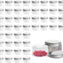 80 Pcs Clear Plastic Jars with Screw Lids Cosmetic Containers, 2.7 inches x 1.6 inches