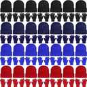 SATINIOR 56 Pieces Bulk Winter Beanies Gloves Set Touchscreen Gloves Hats Combo Pack for Winter Homeless Men Women (Multicoloured)