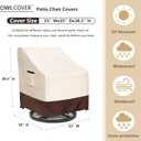 Patio Chair Covers 2 Pack, 33W x 35D x 38.5H inches, 600D Heavy Duty Waterproof Outdoor Furniture Cover, Patio Furniture Covers for Lawn/Garden Chiars, Beige & Brown