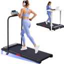 Walking Pad Treadmill with Handle Bar, 3.0HP Portable Electric Treadmills for Home Exercising, 0.6-7.6MPH Mini Walking Pad Treadmill with Incline, Small Under Desk Treadmills for Home Small, 350LBS