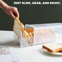Slide-Out Bread Storage Container with Airtight Lid, Clear Plastic Bread Box with Drawer Tray for Sandwich Loaves, Bagels & Buns, 1355 in BPA-Free Bread Keeper for Counter, Pantry & Freezer