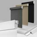 No Drill No Tools Blackout Roller Shades for Windows, Cordless Blinds with Linen Fabric-Matched, Custom Roller Blinds for Home Office Door, White, Custom Size, 0Custom Size