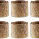 DII Basic Napkin Ring Collection, Decorative Rustic Farmhouse Style, Largest Set, Light Finish, 6 Piece