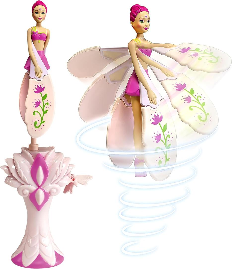 Sky Dancers Flying Doll – Fuchsia Fantasy | Original 90s Throwback Toy that Really Flies | Pull-String Powered, No Batteries Needed | Magical Gift for Girls & Boys Ages 6+
