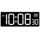 Soobest LED Digital Wall Clock with Seconds, Electric Clock Plug Auto DST Dimmer LED Large Display 10 Inches (White)