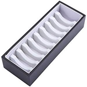 I-MART Black and White Bracelet Organizer Box with 10 Grooves, PU Leather Bracelet Holder and Bangle Organizer Tray, Jewelry Bangle Storage Box for Bracelets, Bangles and Cuffs, Display Holder