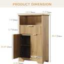 Fluted Buffet Cabinet with Storage, Modern Coffee Bar Cabinet