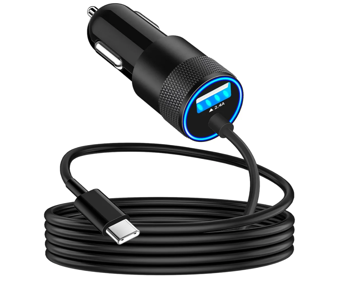 Apple MFi Certified】iPhone 17 Car Charger, Caiinei 4.8A USB Car Power Cigarette Lighter Adapter USB-C Carplay Fast Charger + 6FT Type-C Cord for iPhone 17/17 Air/17 Pro Max/16/15/Galaxy S25/S24/Pixe