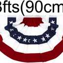 Flaglink 1.5x3Ft American Pleated Fan Flag Width Approx 90cm - US Patriotic Half Fan Bunting Flag 6 PACK