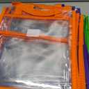 6 Packs Large Toy Storage Bags with Labels, Reusable Clear PVC Board Game Storage, Travel Waterproof Organizer Bags with Zipper for Building Blocks, Puzzle, Kids Books6 Colors (Multicolor)