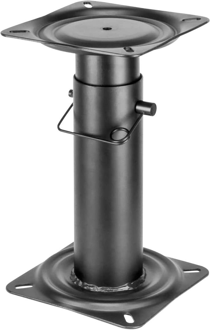Boat Seat Pedestal,Height Adjustable 11 ½-17 ½ Inches Black Powder Coated Base For Yacht Boat Seat Mount,Ideal for Boating and Fishing Enthusiasts,Reinforced Welded Joints (Adjustable height—11-18" H)