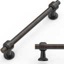Amerdeco 10 Pack Oil Rubbed Bronze Cabinet Pulls 5 Inch(128mm) Hole Center Drawer Pulls Cabinet Hardware Kitchen Cabinet Handles for Bathroom ZH0069