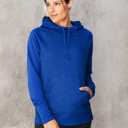 Hanes Women's Sport Performance Fleece Pullover Hoodie, Awesome Blue Solid/ Awesome Blue Heather, S