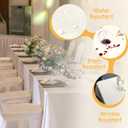 BRILLMAX 4 Pack Ivory Tablecloths 90 x 132 Inch for 6ft Rectangle Tables - 150 GSM Polyester Fabric, Floor Length Drop, Water, Stain & Wrinkle Resistant Cloth Cover for Wedding Reception Banquet