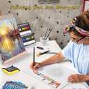 Paint Set, Acrylic Paint Set for Kids & Adults - Painting Supplies with 18 Acrylic Paints, 8 Painting Brushes, 5 Canvas Panels, etc