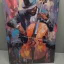 CXHOSTENT Black Jazz Canvas Wall Art Abstract Black Music Painting Prints African American Picture Musical Instruments Artwork for Men Room Decor Framed (Black, 16.00" x 24.00")