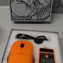 Yindiao AJAZZ AJ159 APEX Wireless Gaming Mouse with Magnetic Charging Base, 56g Lightweight BT/2.4G/USB-C Wired Mouse, PAW3950APEX 42K DPI Optical Sensor, Programmable Buttons for PC/Mac/Win(Orange)