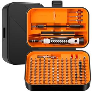 RARTOP Precision Screwdriver Set, 130 in 1 with 120 bits Repair Tool Kit, Magnetic Screwdriver Set with mini built-in box for Electronics iPhone Jewelers Game Console (130-IN-Orange)