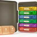 Weekly Pill Organizer 3X a Day, 7 Day Pill Box 3 Times, Portable for Travel Pill Case for Pills/Vitamin/Fish Oil/Medication/Supplements (3x7 Black+Rainbow)