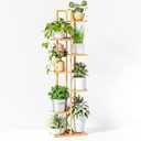 Tall Plant Stand Indoor, 7 Tier 8 Potted Bamboo Plant Stands for Indoor Plants, Corner Plant Stand, Plant Shelf For Indoor, Tiered Plant Stands, Planter Holder for Multiple Plants Indoor, Natural