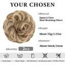 SARLA 2PCS Messy Hair Bun Hair Pieces Wavy Curly Synthetic Updo Fake Scrunchies Ponytail Extension for Women Sand