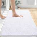 Bathroom Rugs 30x20, Extra Soft Absorbent Chenille Bath Rugs, Rubber Backing Quick Dry, Machine Washable Bath Mats for Bathroom Floor, Tub and Shower, Home Decor Accessories, White (30" x 20")