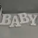 Baby Sign for Backdrop, LED Marquee Light Up Letters for Baby Shower Sign, Small Decorative LED Alphabet Lamp, Battery Operated, Warm White Letter Sign for Birthday, Home Decoration