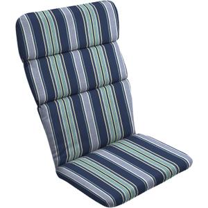 Arden Outdoor Adirondack or Rocking Chair Cushion, 20 x 17, Rain-Proof, Fade Resistant 17 x 20, Sapphire Aurora Blue Stripe