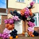 Halloween Balloons Decorations, Spooky Halloween Balloon Garland Arch Kit Bat Black Purple Orange Balloon with Horror Scary Balloons for Witch Ghost Birthday Baby Shower Party Decorations