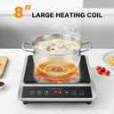 AMZCHEF 1800W Induction Cooktop Commercial: Large 8" Heating Coil Induction Burner with 20 Power & Temperature Levels, Induction Hot Plate with 4 Smart Functions, Induction Stove for Home & Commercial