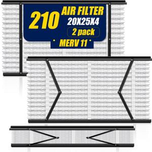 2 Pack 210 Replacement Filter, Compatible with Aprilaire Whole House Air Purifiers 1210, 1620, 2210, 2216, 3210, 4200, Furnace Air Filter for Whole House Furnace, 20x25x4, MERV 11