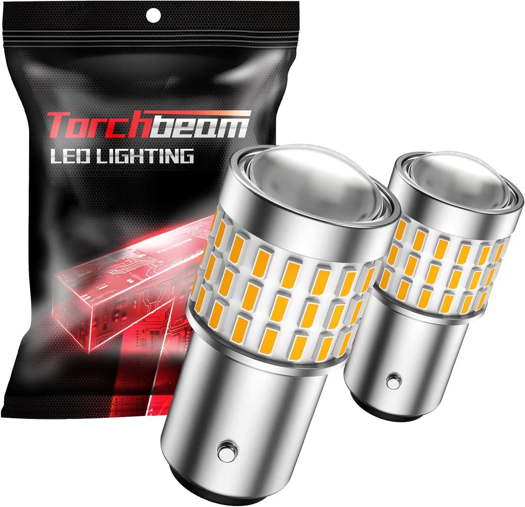  1157 Amber LED Car Bulbs, 2pcs - Full Brightness, Ultra Bright, Wide Application, Long Lifespan, Easy Installation