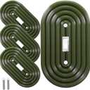 4 Pcs Oval Light Switch Cover Decorative Single Toggle Wall Plate Dark Wood Grain Design Oval Light Switch Cover Plate for Bedroom Kitchen Home Decoration (Classic,Green)