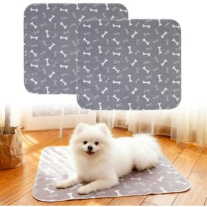 PuppyPads Pee Pads,2 Pack Reusable Washable Puppy Pads for Dogs,Puppy Pads with Pheromones,Leak-Proof & Anti-Slip,Absorbent Dog Training Pad for for Playpen,Whelping Box,Potty Training (15.7" 23.6"), Gray