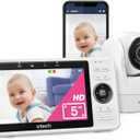 VTech VM901 Smart WiFi Baby Monitor 1080p Camera, 5" HD Screen, Remote Pan Tilt Zoom, Free App, Night Vision, No Subscription