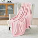 Bedsure GentleSoft Pink Fleece Throw Blanket for Couch - 300GSM Cozy Soft Blankets for Women, Cute Small Fleece Throws for Girls, Pink Home Decor Gifts, 50x60 Inches