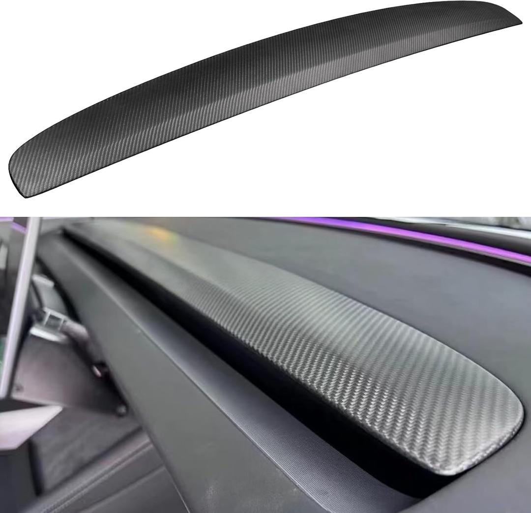 DCRCFIBER Real Carbon Fiber Dashboard for Tesla Model 3 Highland(2024-2025) /Model Y Juniper(2025-2026) 100% Carbon Fiber OEM Replacement Dashboard 3D Plain Weave（1 Pack）