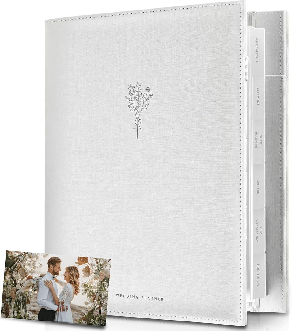 Award Winning Elegant Wedding Planner Binder and Organizer for the Bride | Tissue Wrapped | Cushioned Cover | Engagement Gift | This Elegantly Designed US Planner Allows you to Plan Every Detail (Soft Grey)