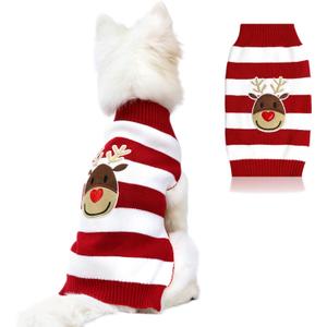 NACOCO Dog Reindeer Sweaters New Year Christmas Pet Clothes for Small Dog and Cat (Red, Large) (Large (Pack of 1)