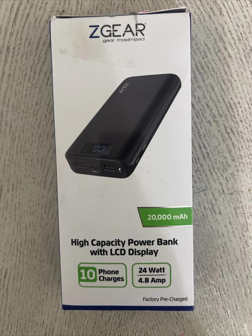 ZGEAR 20,000 mAh High Capacity Power Bank With LCD Display