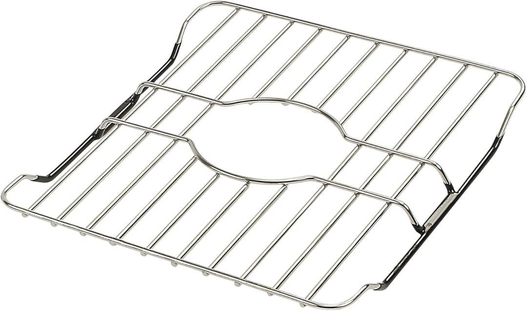 SunnyPoint 304 Stainless Steel Sink Protector Rack  Rust-Resistant Grid for Kitchen Sink Bottom, Scratch Prevention, Drainage Support  Fits Sinks 10.75" x 12.4", Center Drain Hole Required