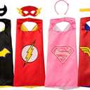 Rubies Super Hero Cape Set Officially licensed DC Comics Assortment 4 Capes, 2 Masks, and 2 Headbands, One Size 