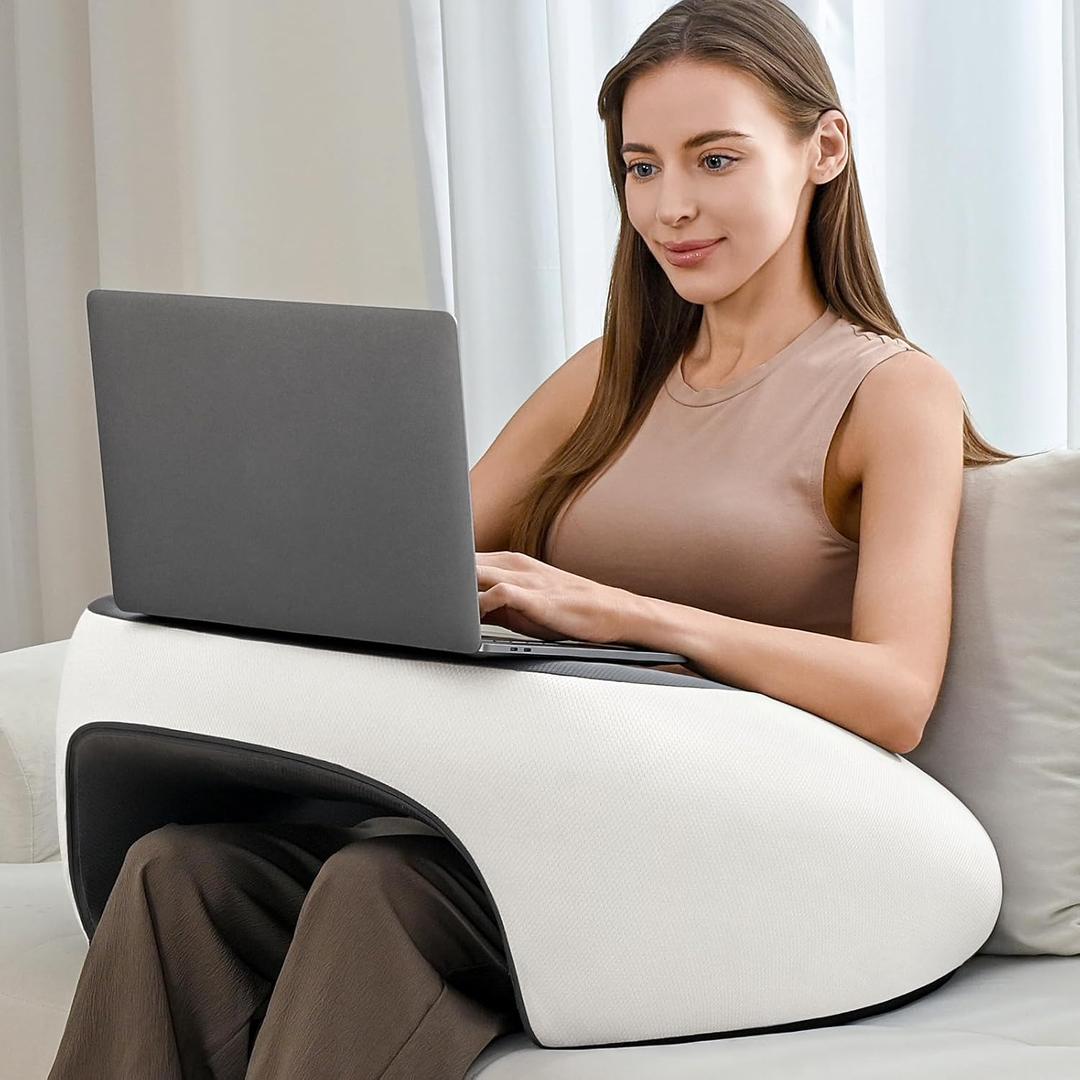 Olumoon Reading Pillow, Lap Desk Pillow for Adult, Gaming Pillow Memory Foam for Arm Support, Arm Rest for Working, Crocheting, Playing Game or Siting in Bed, Floor, Sofa (Grey)