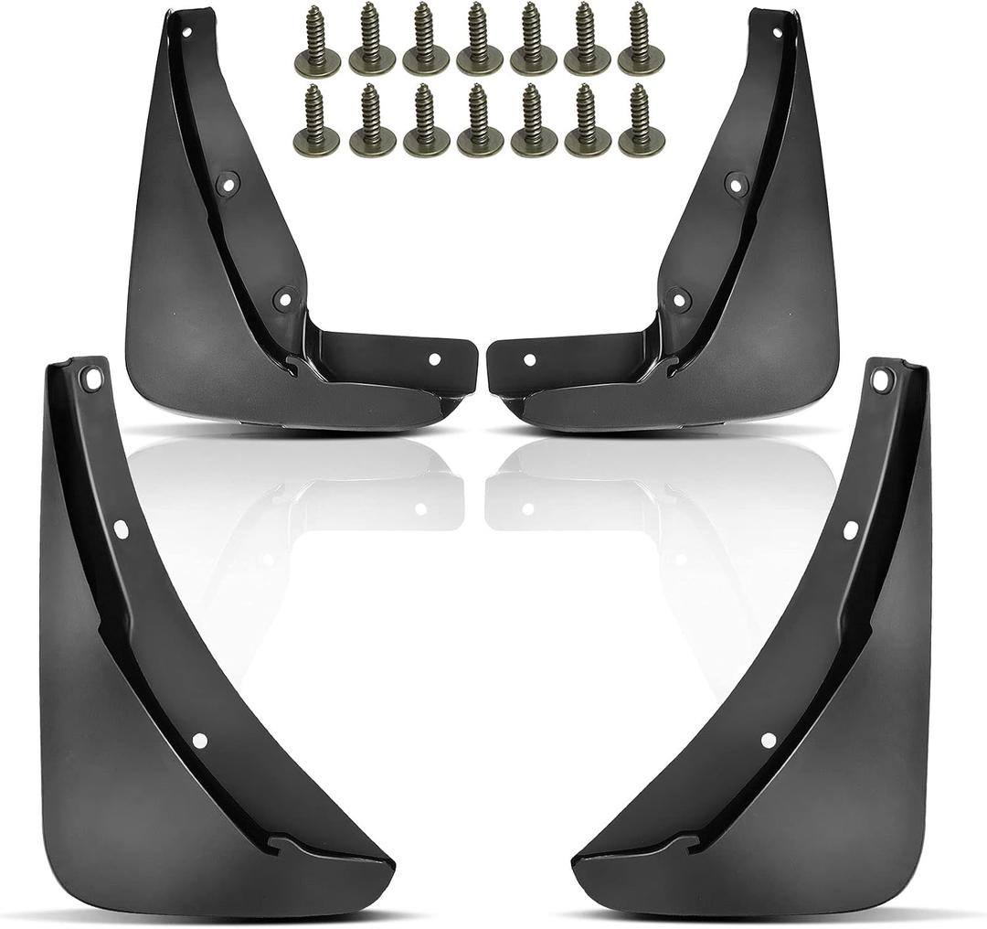 YHTAUTO Set of 4 Mud Flaps Splash Guards Accessories Replacement for Dodge Challenger 2015-2022 Coupe, Without Factory Fender Flares, Front and Rear LH RH, Black